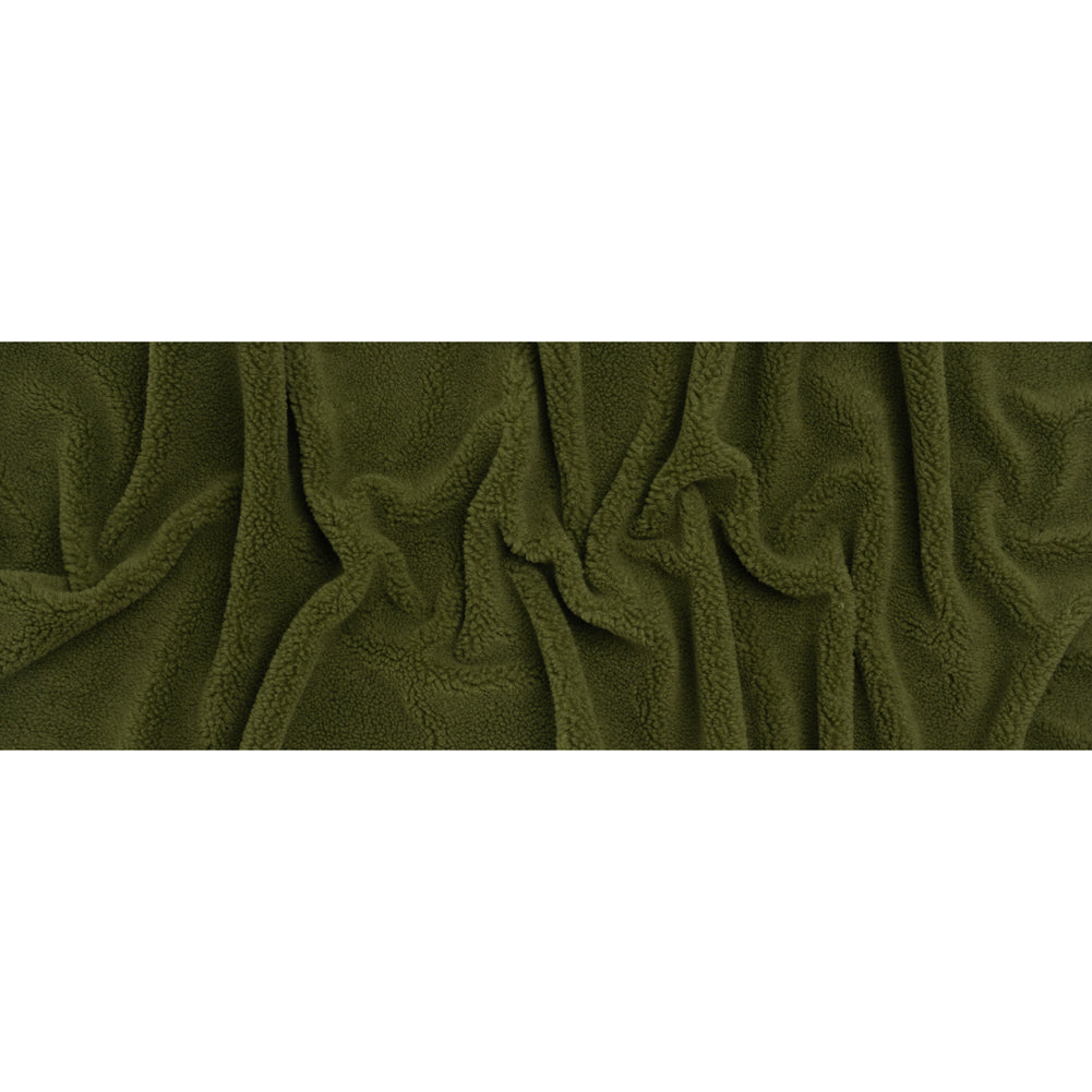 Recycled Polyester Faux Shearling - Olive - Full