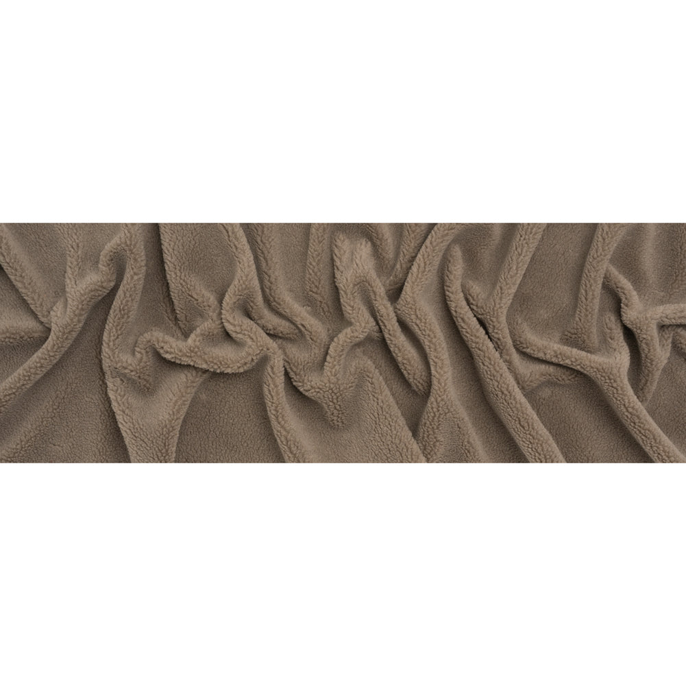 Recycled Polyester Faux Shearling - Gray - Full