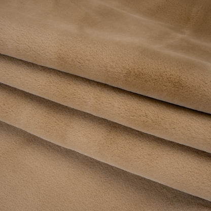 Recycled Polyester Faux Rabbit Fur - Beige Folded
