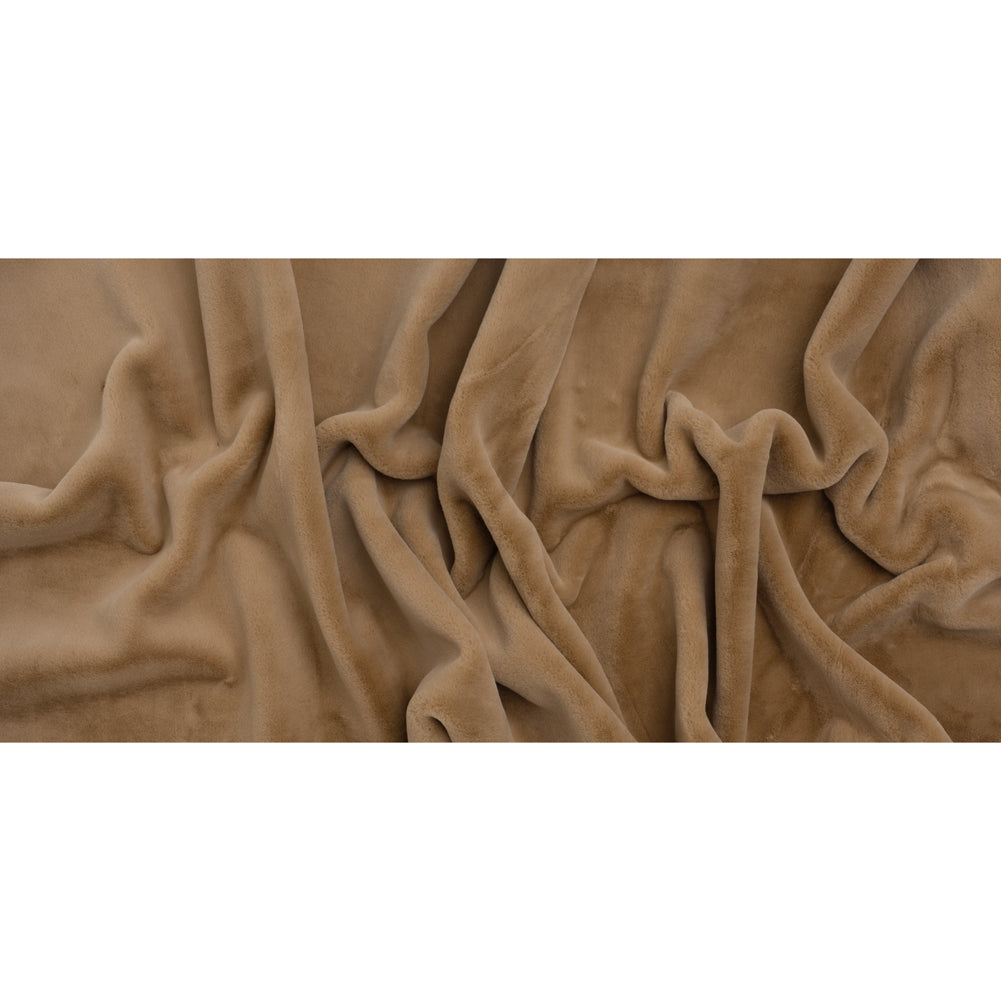 Recycled Polyester Faux Rabbit Fur - Beige - Full