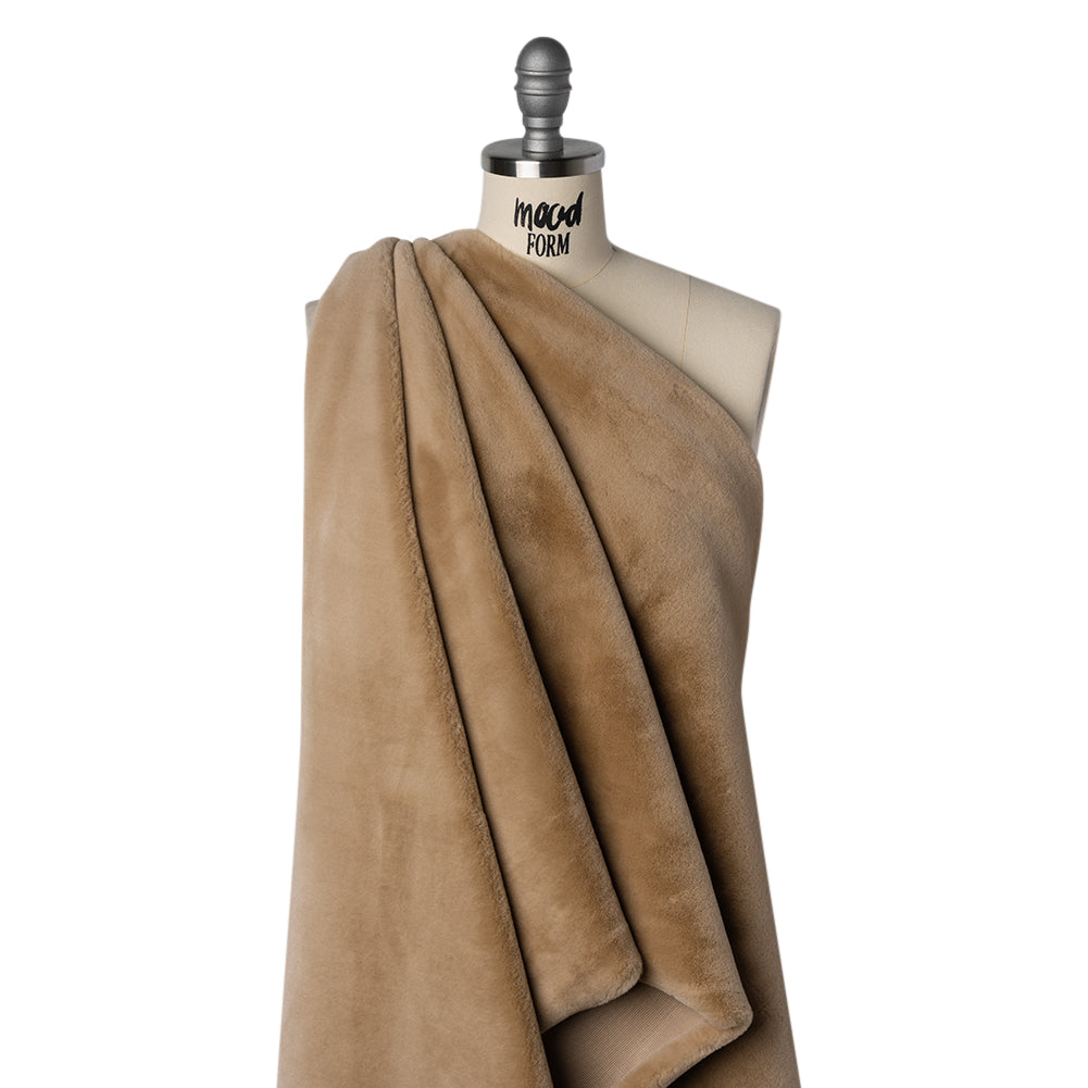 Recycled Polyester Faux Rabbit Fur - Beige Drape
