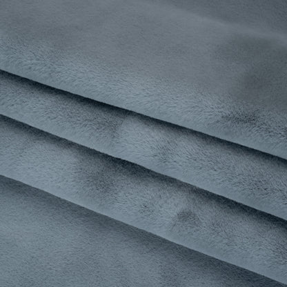 Recycled Polyester Faux Rabbit Fur - Slate Blue Folded