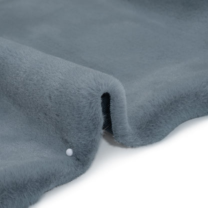 Recycled Polyester Faux Rabbit Fur - Slate Blue Detail