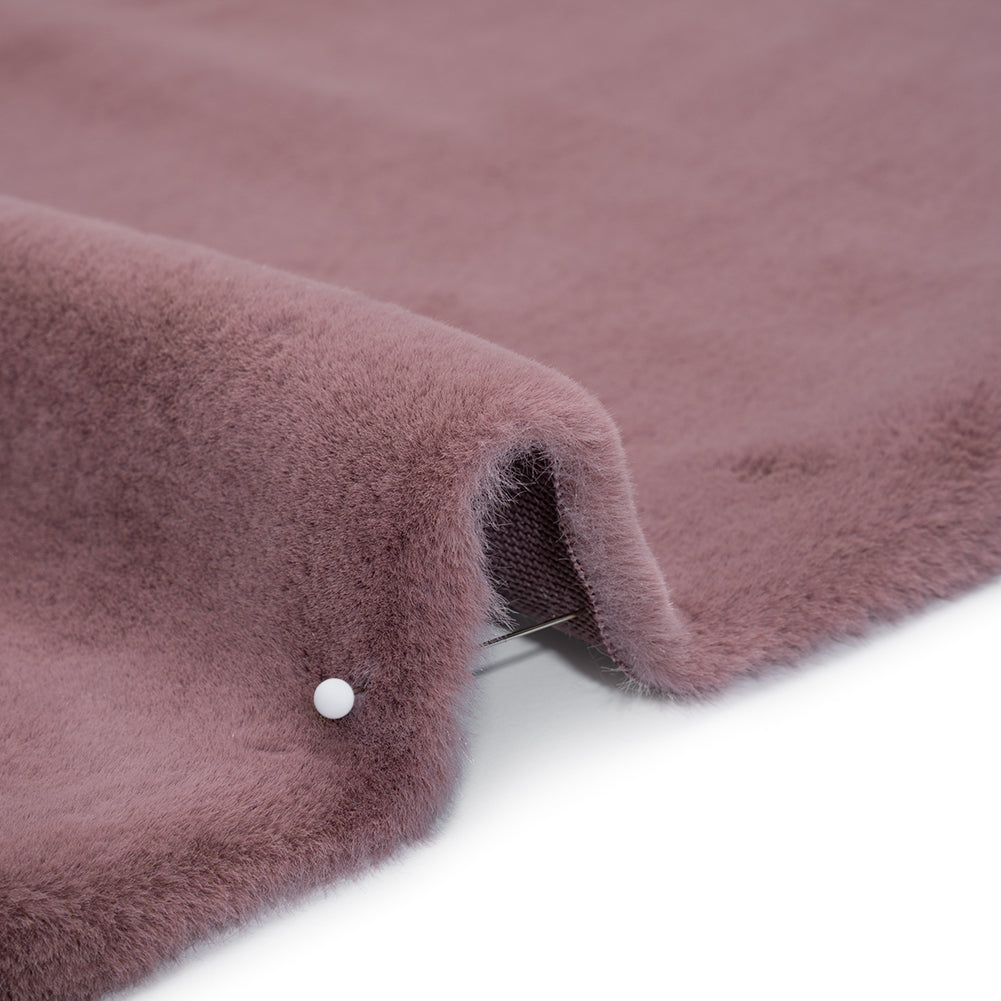Recycled Polyester Faux Rabbit Fur - Mauve Detail