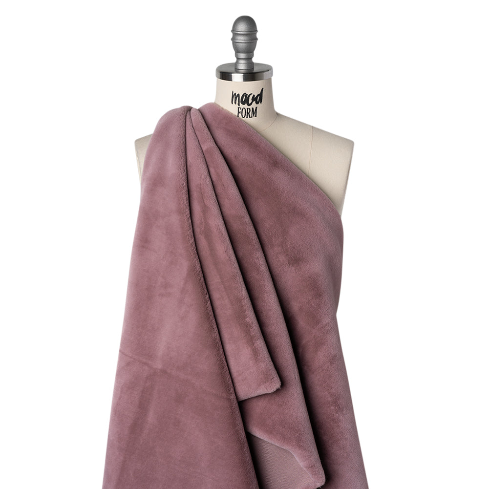 Recycled Polyester Faux Rabbit Fur - Mauve Drape