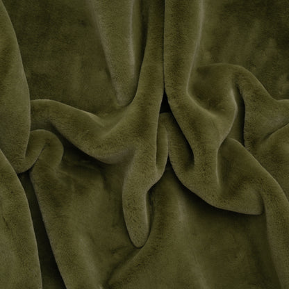 Recycled Polyester Faux Rabbit Fur - Olive
