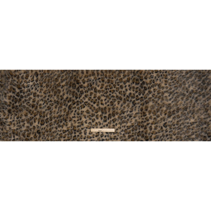 Fluffy Recycled Polyester Faux Fur - Beige, Brown and Black Leopard Spots - Full