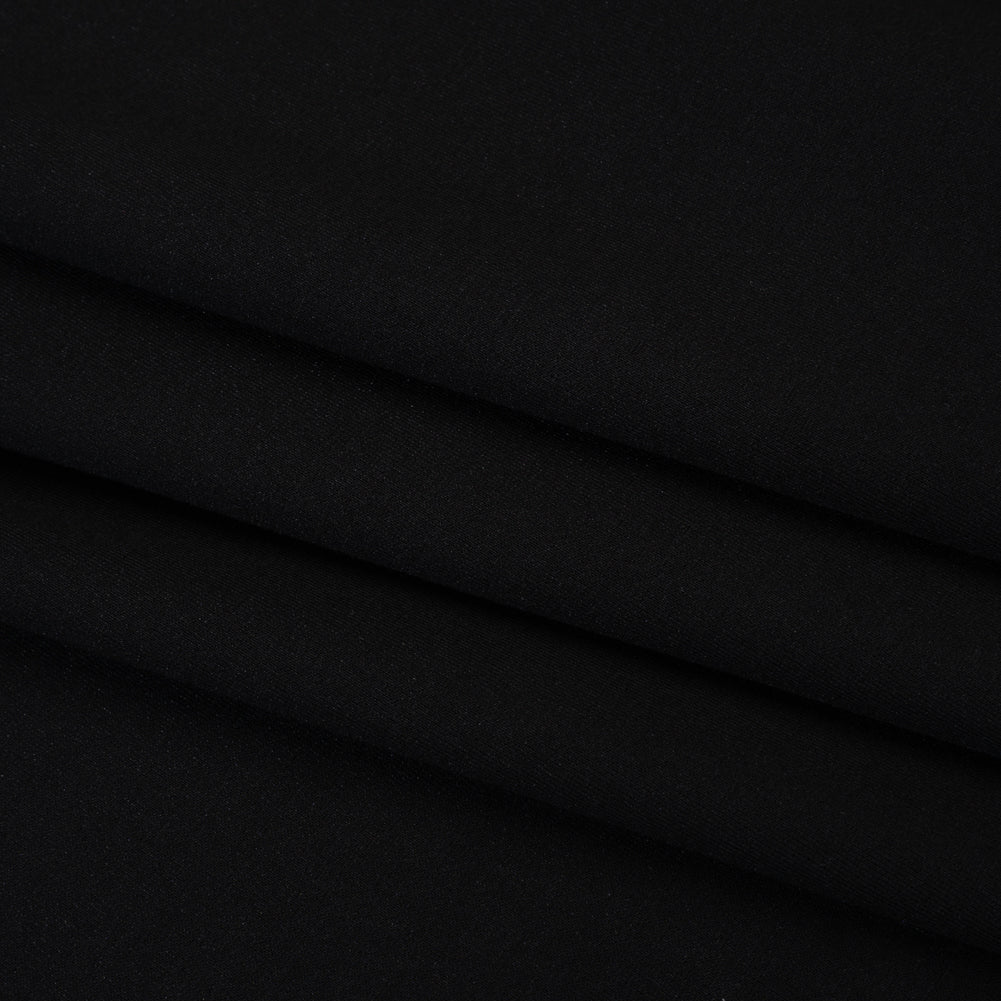 Lightweight Stretch Ponte Knit - Black - Hesperia Collection Folded