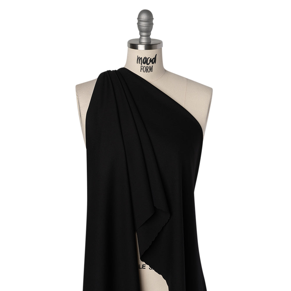 Lightweight Stretch Ponte Knit - Black - Hesperia Collection Drape