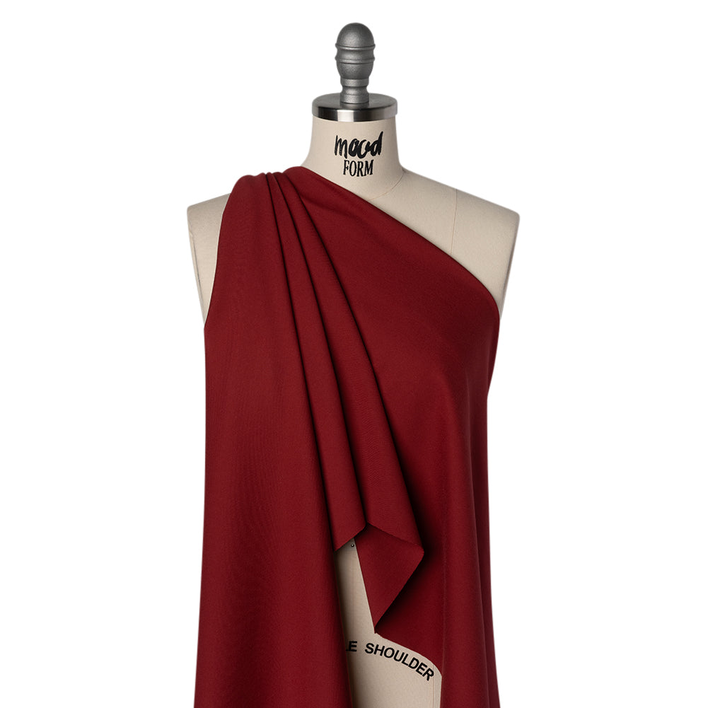 Lightweight Stretch Ponte Knit - Burgundy - Hesperia Collection Drape
