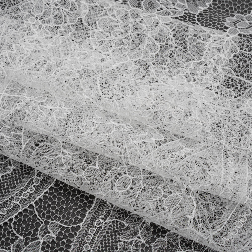 Re-Embroidered Lace with Scalloped Borders - White Floral Frames