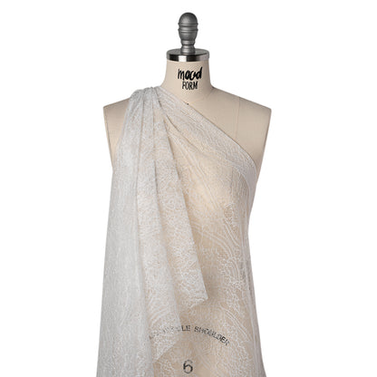 Re-Embroidered Lace with Scalloped Borders - White Floral Frames