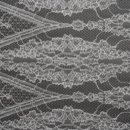 Re-Embroidered Lace with Scalloped Borders - White Floral Frames