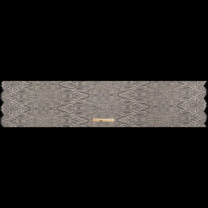 Raschel Lace with Scalloped Finished Edges - Bleached Sand Abstracted Floral