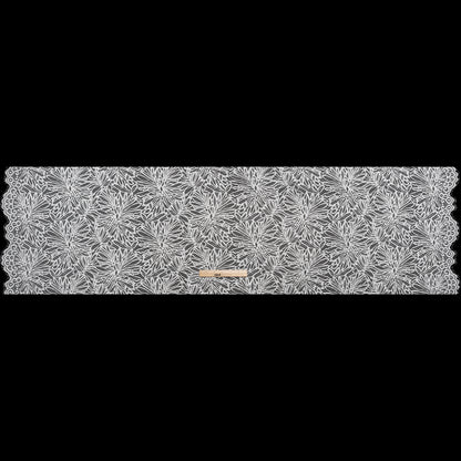 Raschel Lace with Scalloped Finished Edges - White Flowing Petals