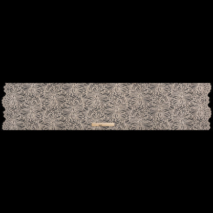 Raschel Lace with Scalloped Finished Edges - Bleached Sand Flowing Petals