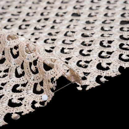 Guipure Lace - Bleached Sand Scale Scallops