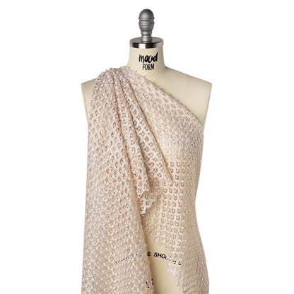 Guipure Lace - Bleached Sand Scale Scallops