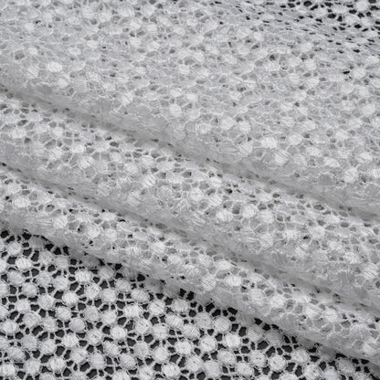 Guipure Lace - White Dots with Fancy Border
