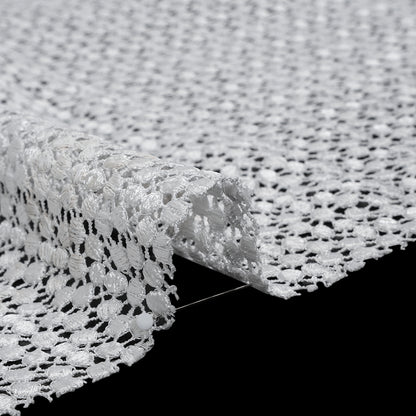 Guipure Lace - White Dots with Fancy Border