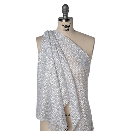 Guipure Lace - White Dots with Fancy Border
