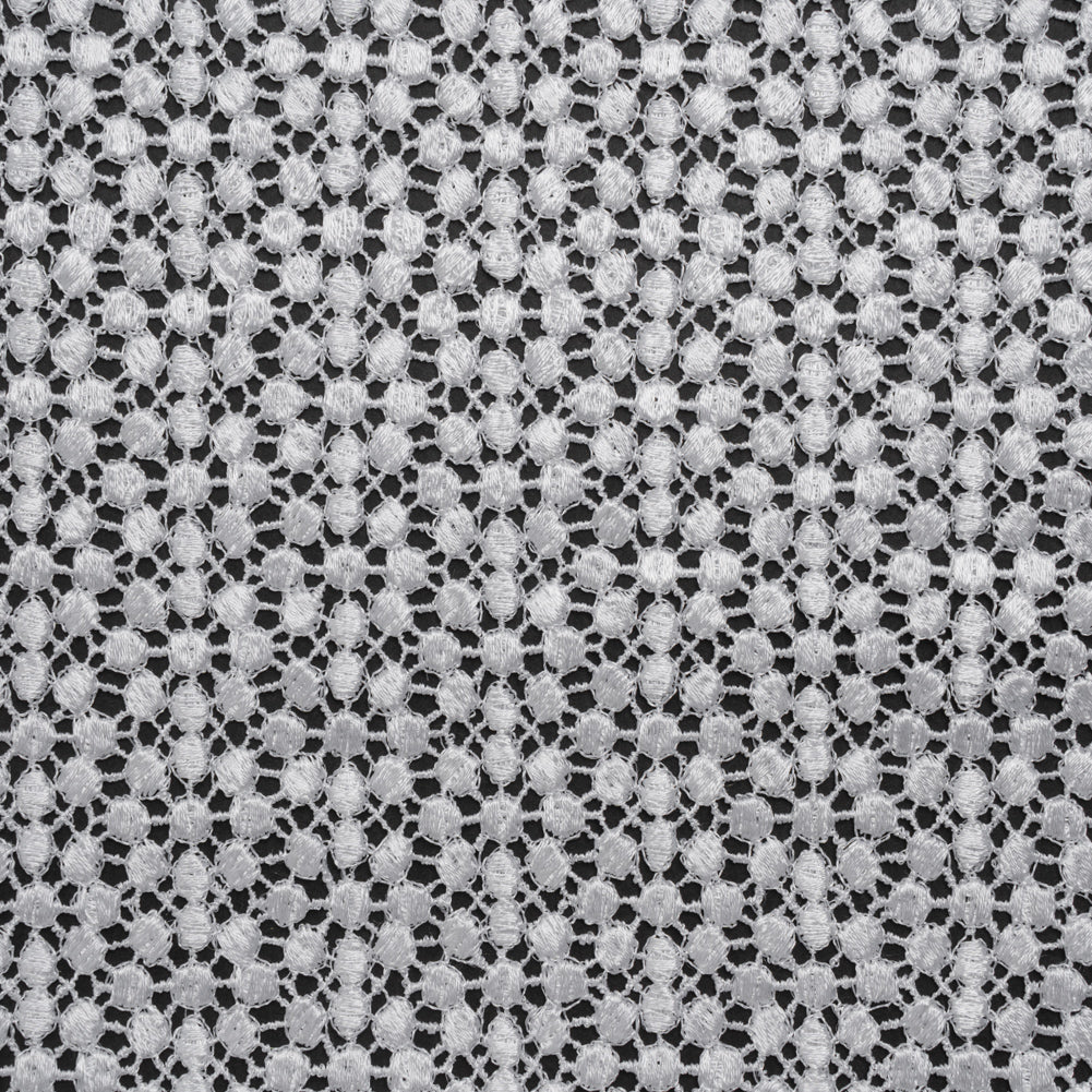 Guipure Lace - White Dots with Fancy Border
