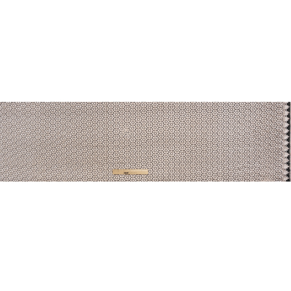 Guipure Lace - Bleached Sand Dots with Fancy Border