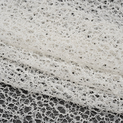Corded Nylon Lace - Off White Abstract Lines