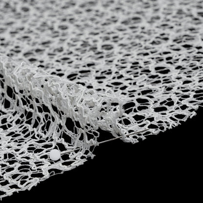 Corded Nylon Lace - Off White Abstract Lines