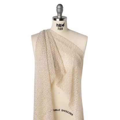 Corded Nylon Lace - Bleached Sand Abstract Lines