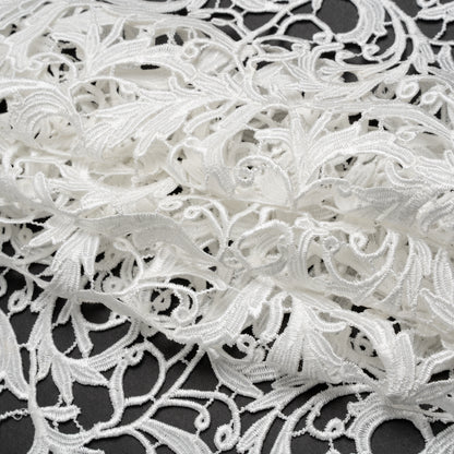 Guipure Lace - Off White Swirling Leafy Vines Folded