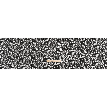 Guipure Lace - Black Swirling Leafy Vines
