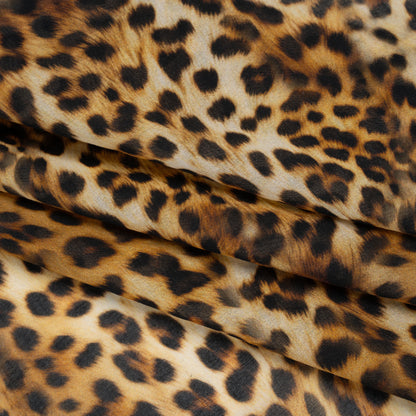 Cotton Voile Print by Max Alexander - Beige, Brown and Black Leopard Spots Folded