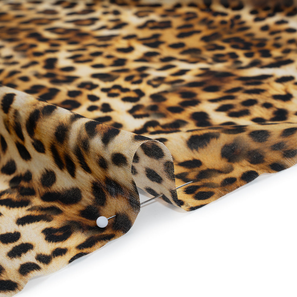 Cotton Voile Print by Max Alexander - Beige, Brown and Black Leopard Spots Detail
