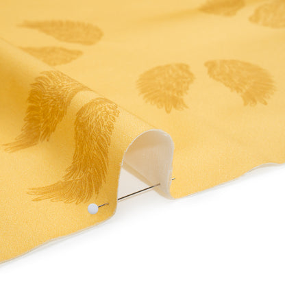 Stretch Cotton Sateen Print by Max Alexander - Sun Yellow and Goldenrod Wings Detail