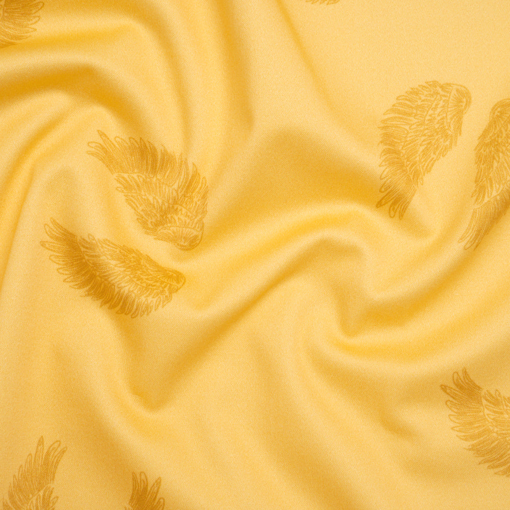 Stretch Cotton Sateen Print by Max Alexander - Sun Yellow and Goldenrod Wings