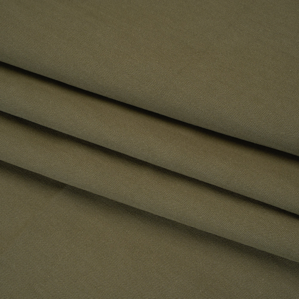 Cotton Herringbone Twill Coutil - Dusty Olive - Farrah Collection