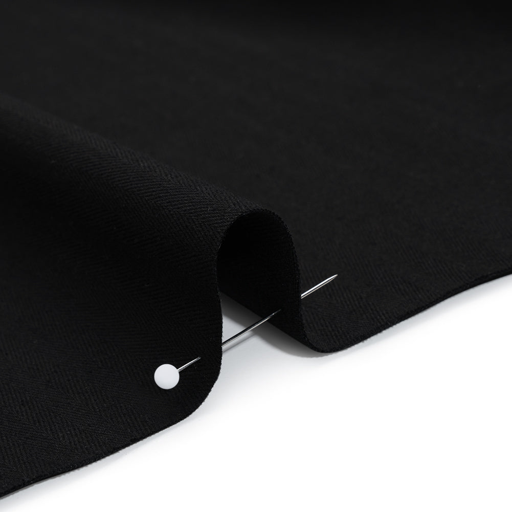 Cotton Herringbone Twill Coutil - Black - Farrah Collection