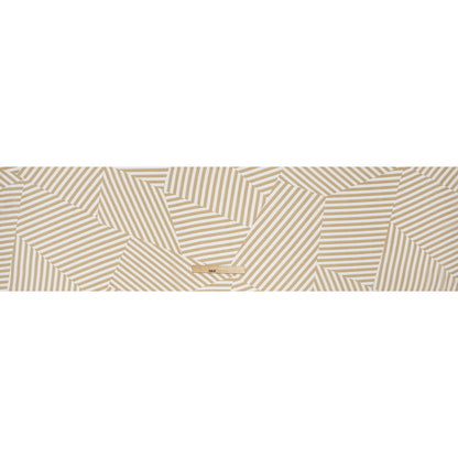 Polyester Chiffon Print - Tan Beige and White Angled Stripes - Designer Deadstock
