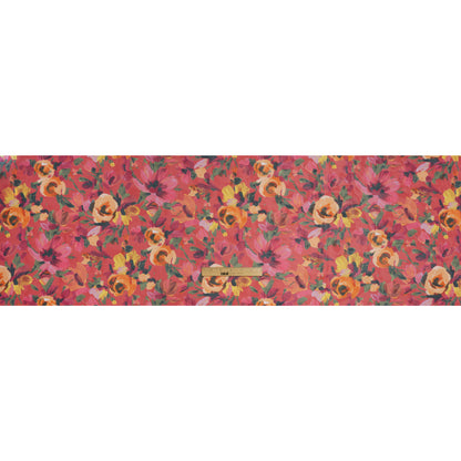 Polyester Chiffon Print - Ruby Pink, Bright Orange and Vivid Yellow Floral - Designer Deadstock