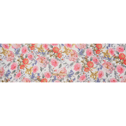 Polyester Chiffon Print - Hot Pink, Iris Purple and Scarlet Red Floral - Designer Deadstock - Full