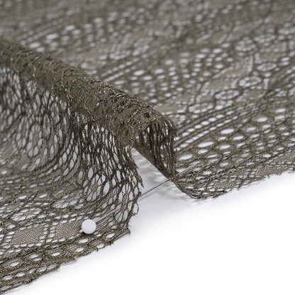 Nylon Lace with Finished Edges - Vineyard Gray-Green - Designer Deadstock