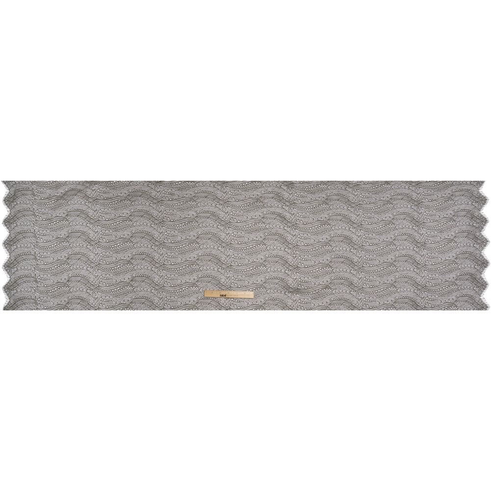 Nylon Lace with Finished Edges - Vineyard Gray-Green - Designer Deadstock - Full