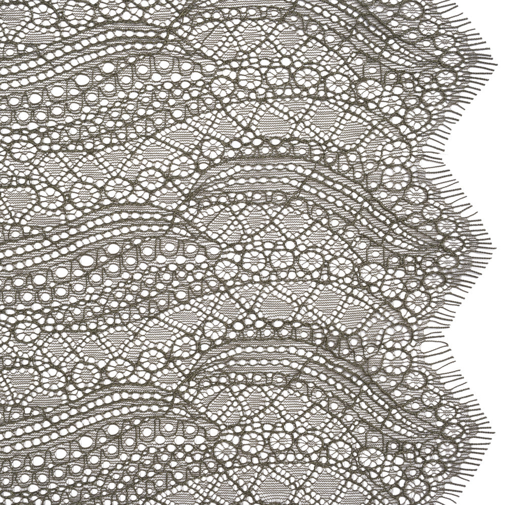 Nylon Lace with Finished Edges - Vineyard Gray-Green - Designer Deadstock
