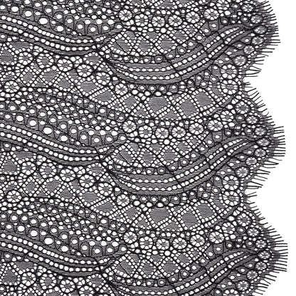 Nylon Lace with Finished Edges - Black - Designer Deadstock