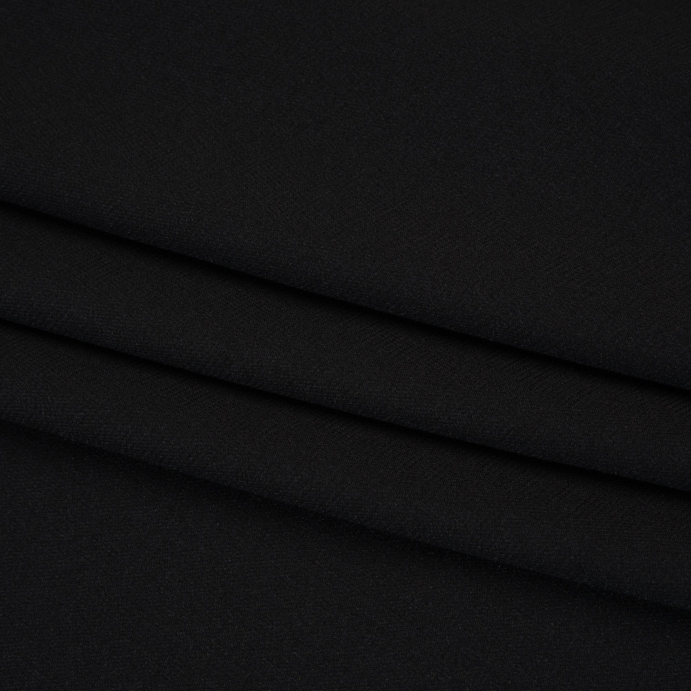 Stretch Polyester Twill Suiting - Black