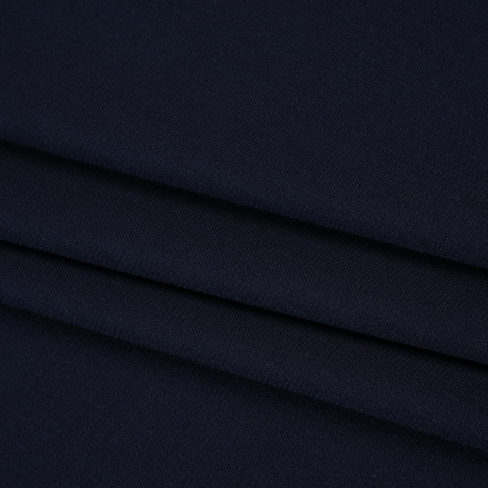 Stretch Polyester Twill Suiting - Midnight Navy