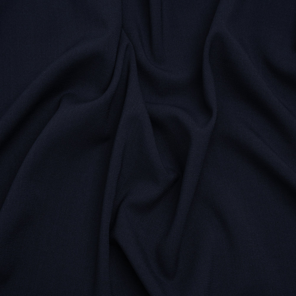 Stretch Polyester Twill Suiting - Midnight Navy