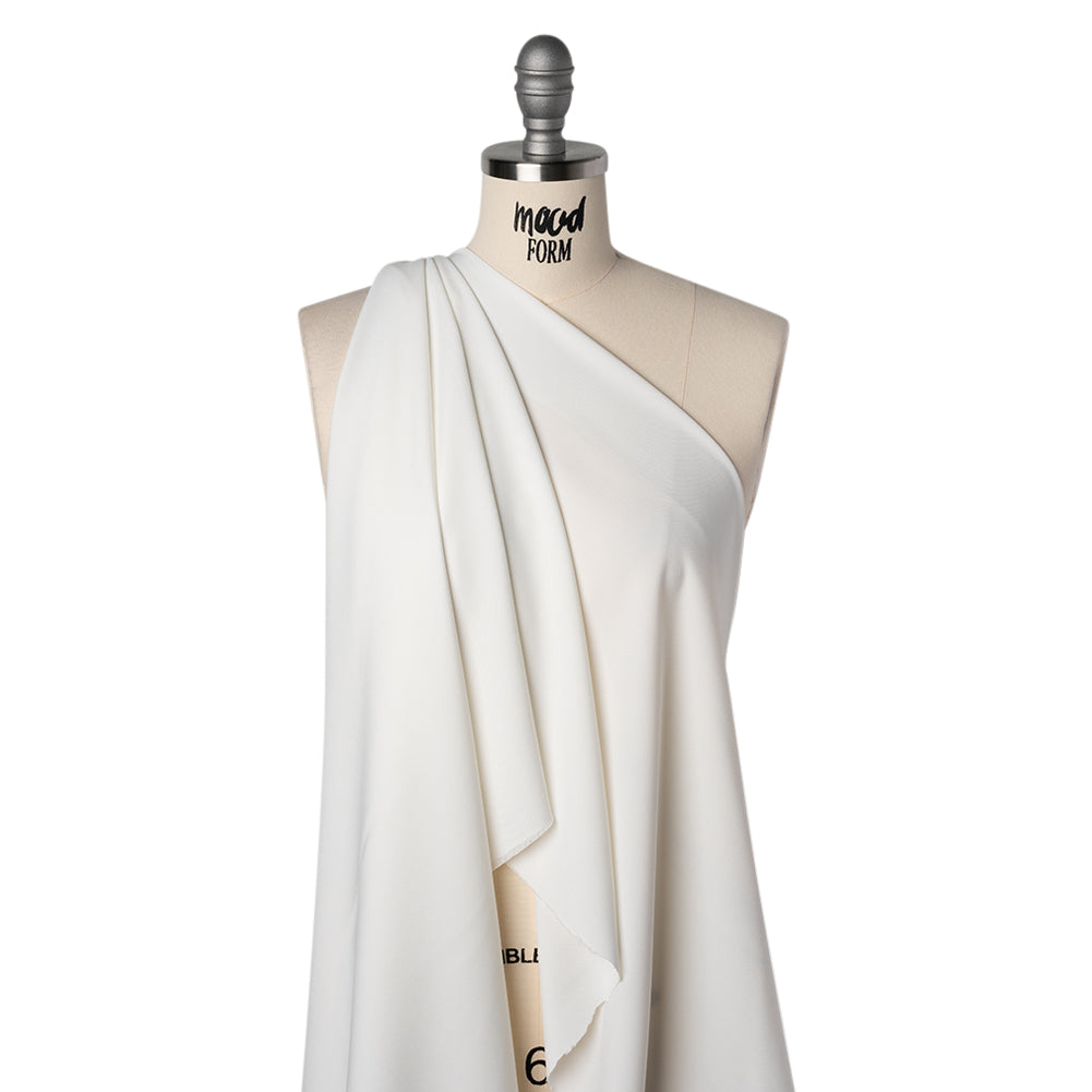 Stretch Polyester Twill Suiting - Off White