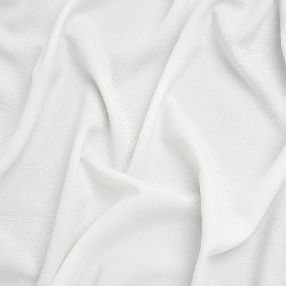 Stretch Polyester Twill Suiting - Off White